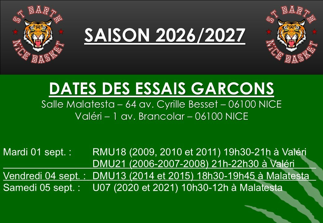 Essais Garçons