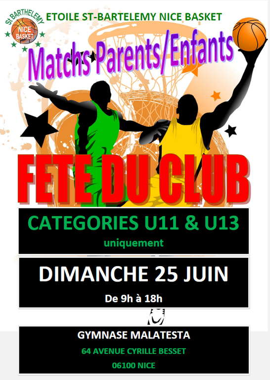 FETE DU CLUB U11/U13/Parents