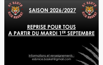 REPRISE DES ENTRAINEMENTS A PARTIR DU MARDI 1er SEPTEMBRE